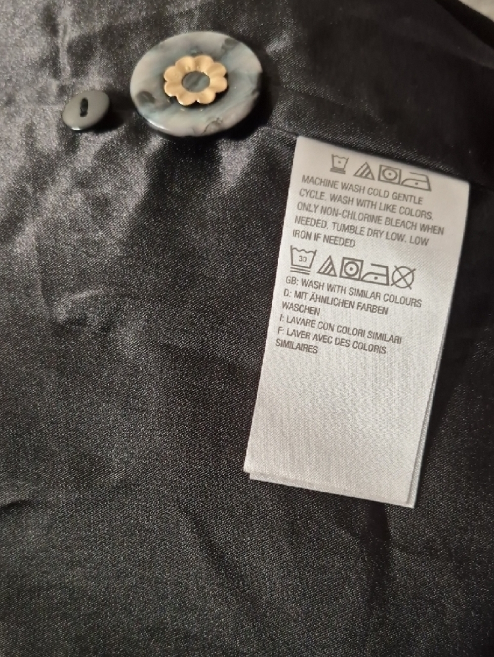 Dennis Basso Vintage  Black Floral Button-Front Trench Coat - Picture 13 of 14